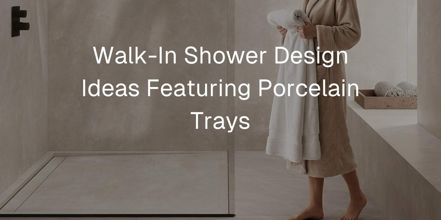 Walk-In Shower Design Ideas Featuring Porcelain Trays - Mobilia Stone