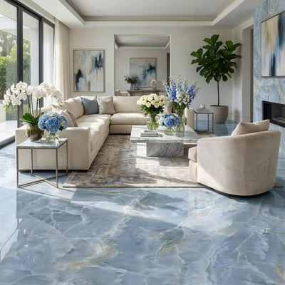 Nome - Livorno Blue Marble Tile - Mobilia Stone